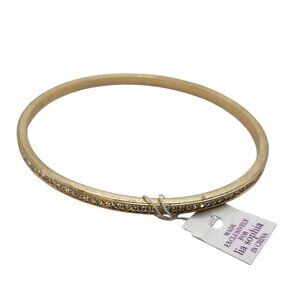 Lia Sophia Adari Bangle Bracelet Matte Gold Clear Cut Rhinestones Large NIB